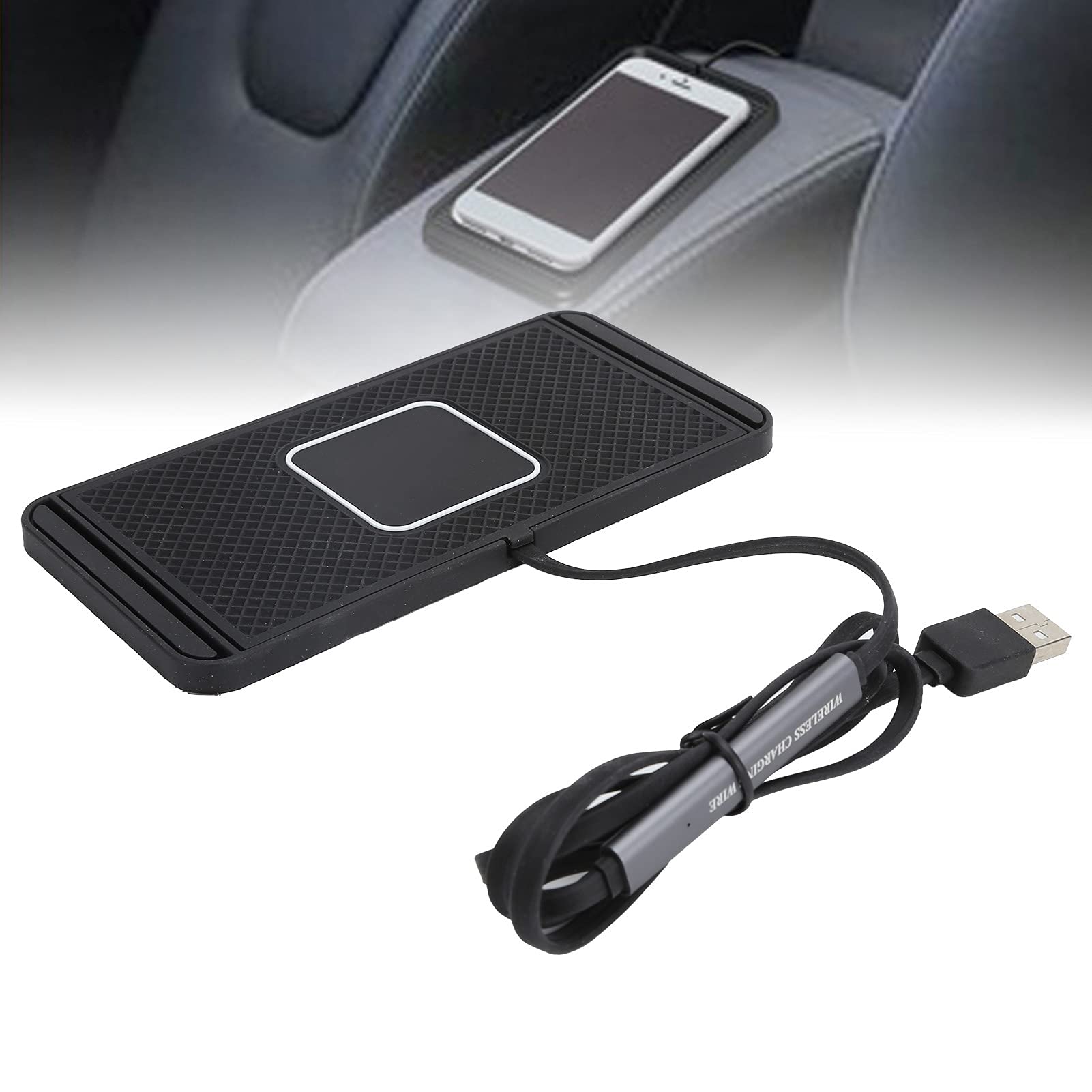 Caricabatteria per Auto Wireless Veloce, Pad di Ricarica Qi per Auto da 10 W 7,5 W, Dock per Stazione di Ricarica Antiscivolo per Auto per Telefono, per per e Altri Dispositivi