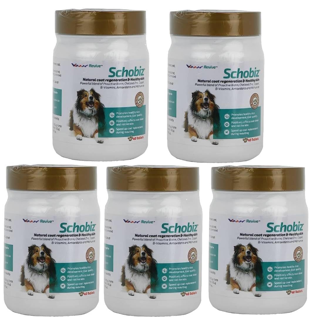 Vvaan Schobiz Natural Coat Regeneration & Healthy Skin 40 Tablets, Skin and Coat Recovery Formula for Long Hair Dogs, White Dogs, Moulting DogsWhite (Pack of 5) (B0CG3JNVQL) Amazon Price History, Amazon Price Tracker