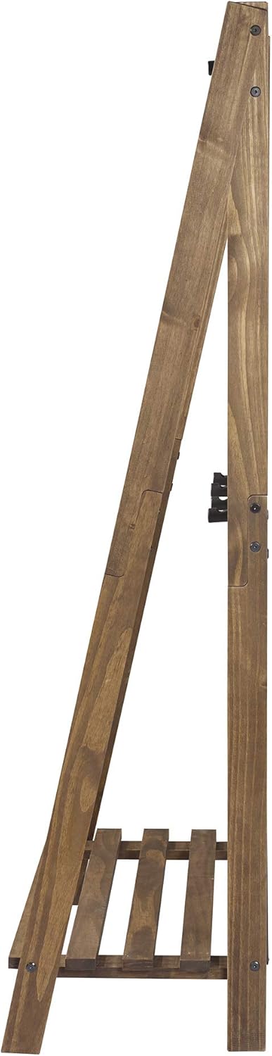 Walker Edison Solid Wood Angled Hall Tree, 68 Inch, Brown: Furniture & Decor