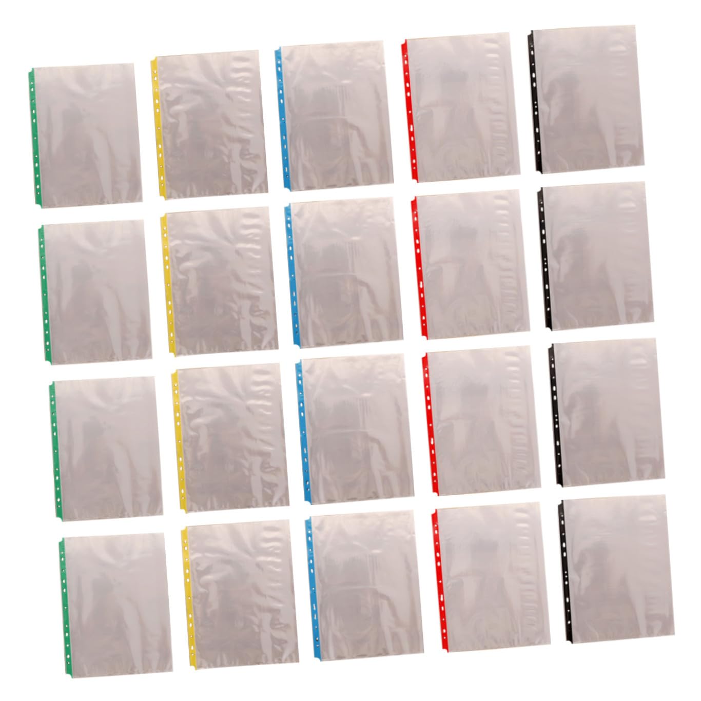Protège-pages A4 Transparent 11 Trous en Pp Non Statique pour Rangement Documents et Photos, Lot de 100 Pièces, Usage Personnel et Scolaire