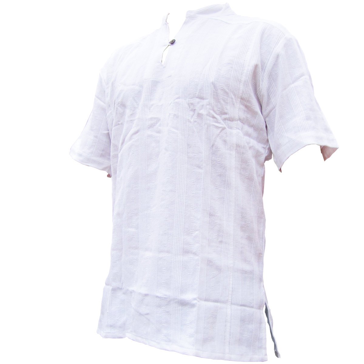 PANASIAM Camisa de Pescador Ben I Camisa de Manga Corta I Camisa Traditional, Medieval, Larp I 100% algodón I agradablemente Suave