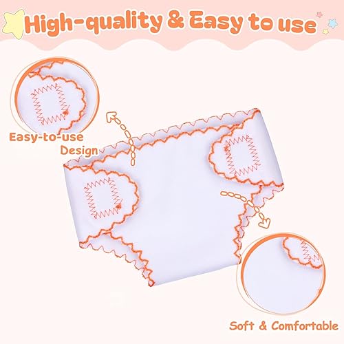 Miniatura 11 de BABESIDE 6 pañales de muñeca para muñecas de 12 a 15 pulgadas, ropa interior reutilizable y lavable para muñecas recién nacidas, accesorios de juego