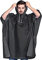 Vista 2 de ANTVEE Ponchos de lluvia para adultos, impermeable, portátil, reutilizable, paquete de 2 con capucha con cordón, se mantiene seco