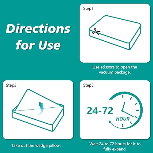 Miniatura 8 de Juego de 4 almohadas ortopédicas de cuña para dormir, almohada triangular ajustable para soporte de piernas y cuello con funda lavable, almohada de