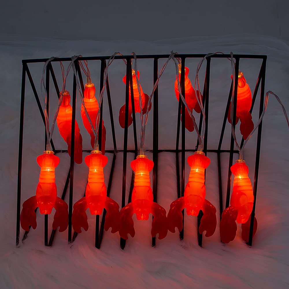 LEKIBOP Battery Led Lobster Small Lantern String Light Decorative Lighting Food Festival Hanging lamp Outdoor/Indoor Waterproof Decorative Fairy Light