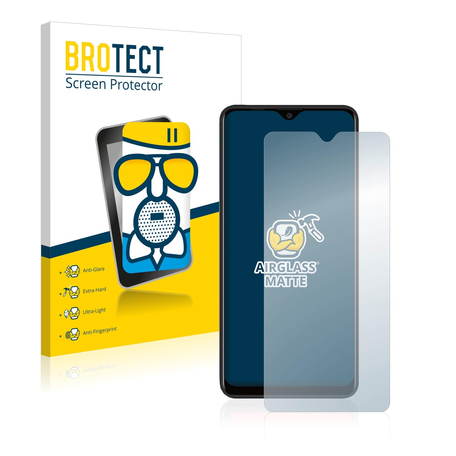 Brotect AirGlass Matte Protezione Schermo Per Blackview A80 Plus - Pellicola Opaca Anti-Riflesso Con Durezza 9H [Made In Germany] - 2