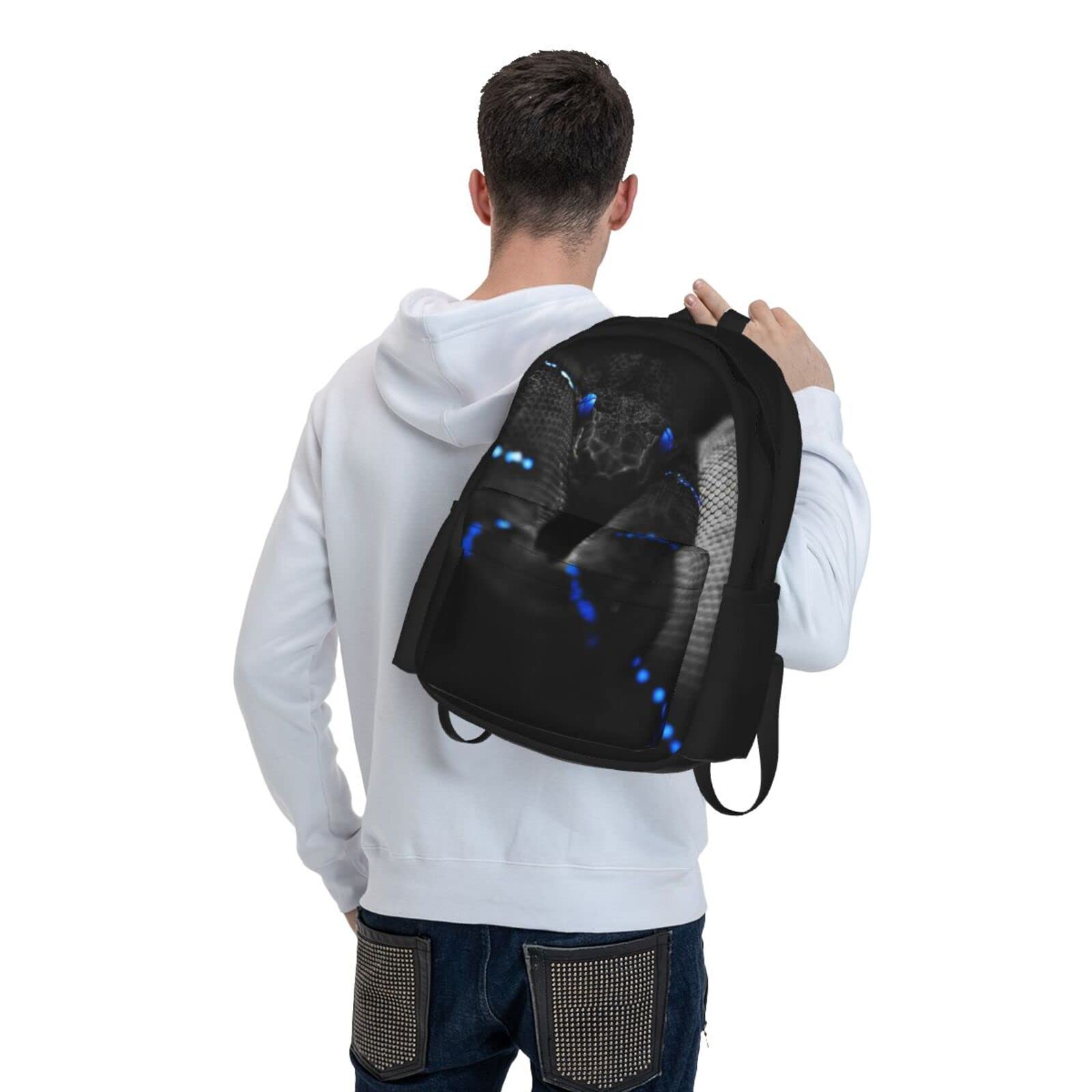 Sac à dos serpent 3D pour homme et femme - Sac à dos de voyage, de sport, d'école pour enfants, filles, garçons, noir, Noir , taille unique
