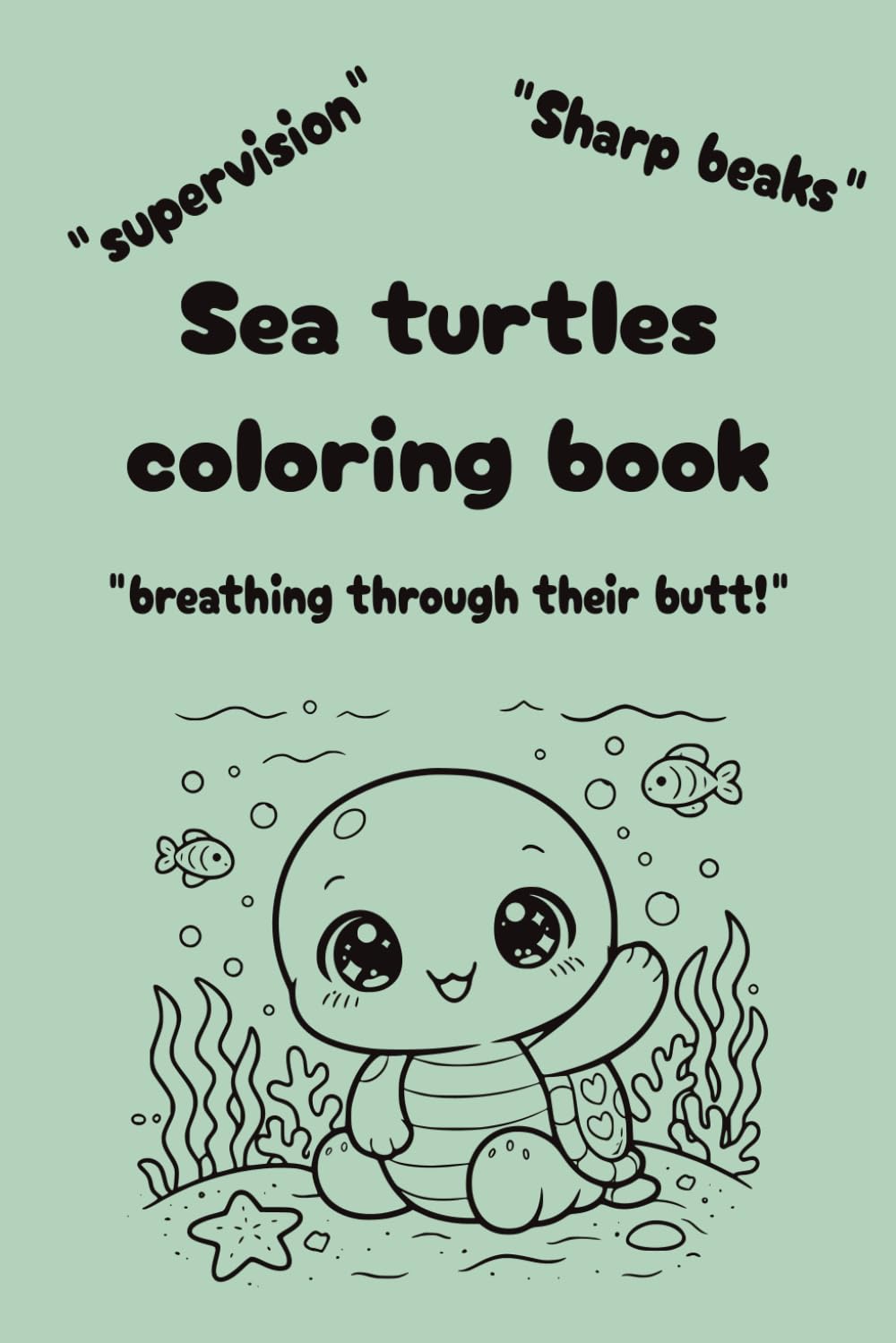 Sea turtle coloring book with facts