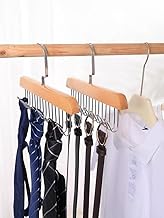 شماعة ملابس خشبية مع 8 خطافات معدنية، نمط كلاسيكي عصري، تستخدم لدعم وتعليق جميع أنواع الملابس - متعددة الألوان
