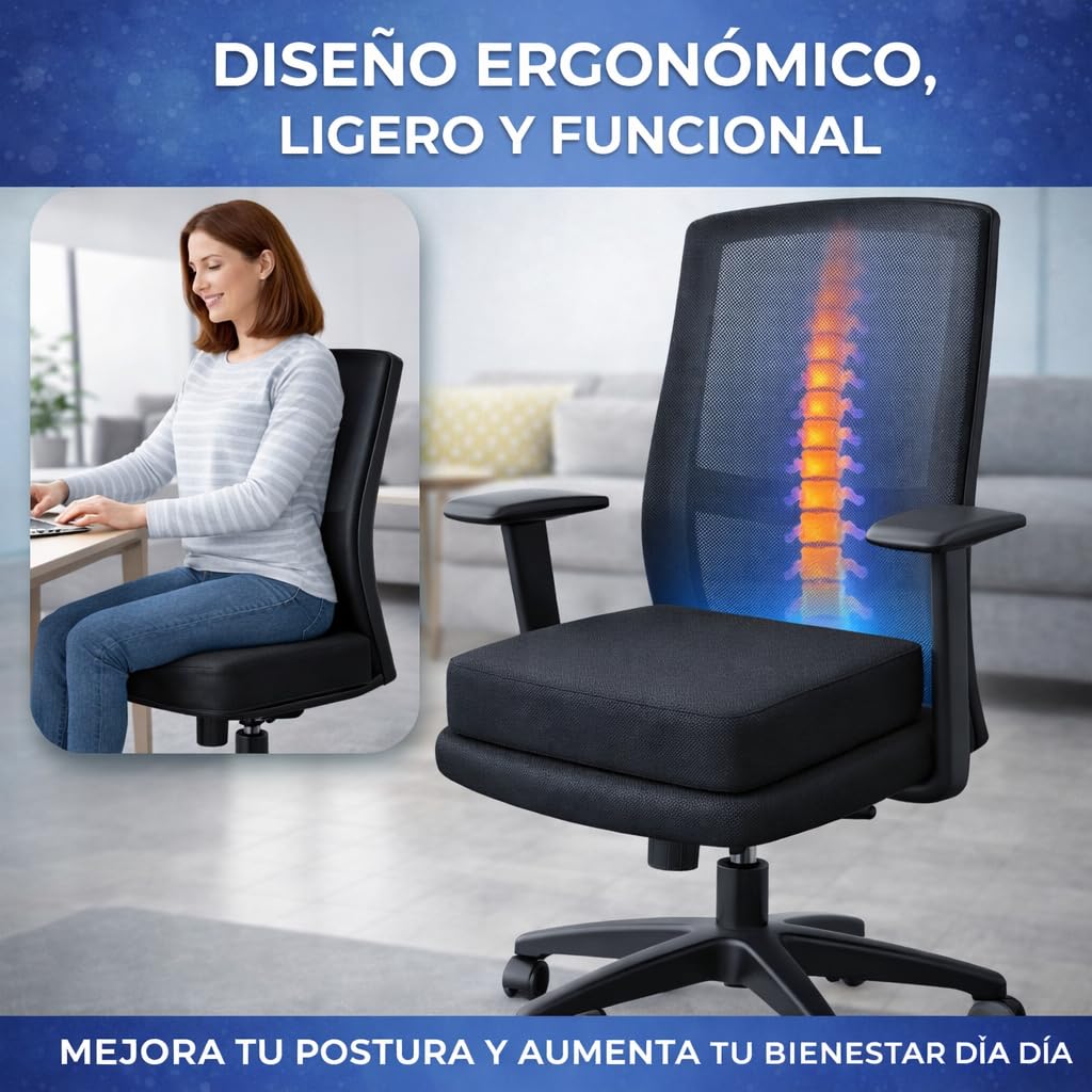 Dear Friend | 2 Cojínes Antiescaras Viscoelástico para Silla de Ruedas 40x39x8 cm con Funda Impermeable y Antideslizante – Cojín antiescaras postural para Mayores Fabricado en España