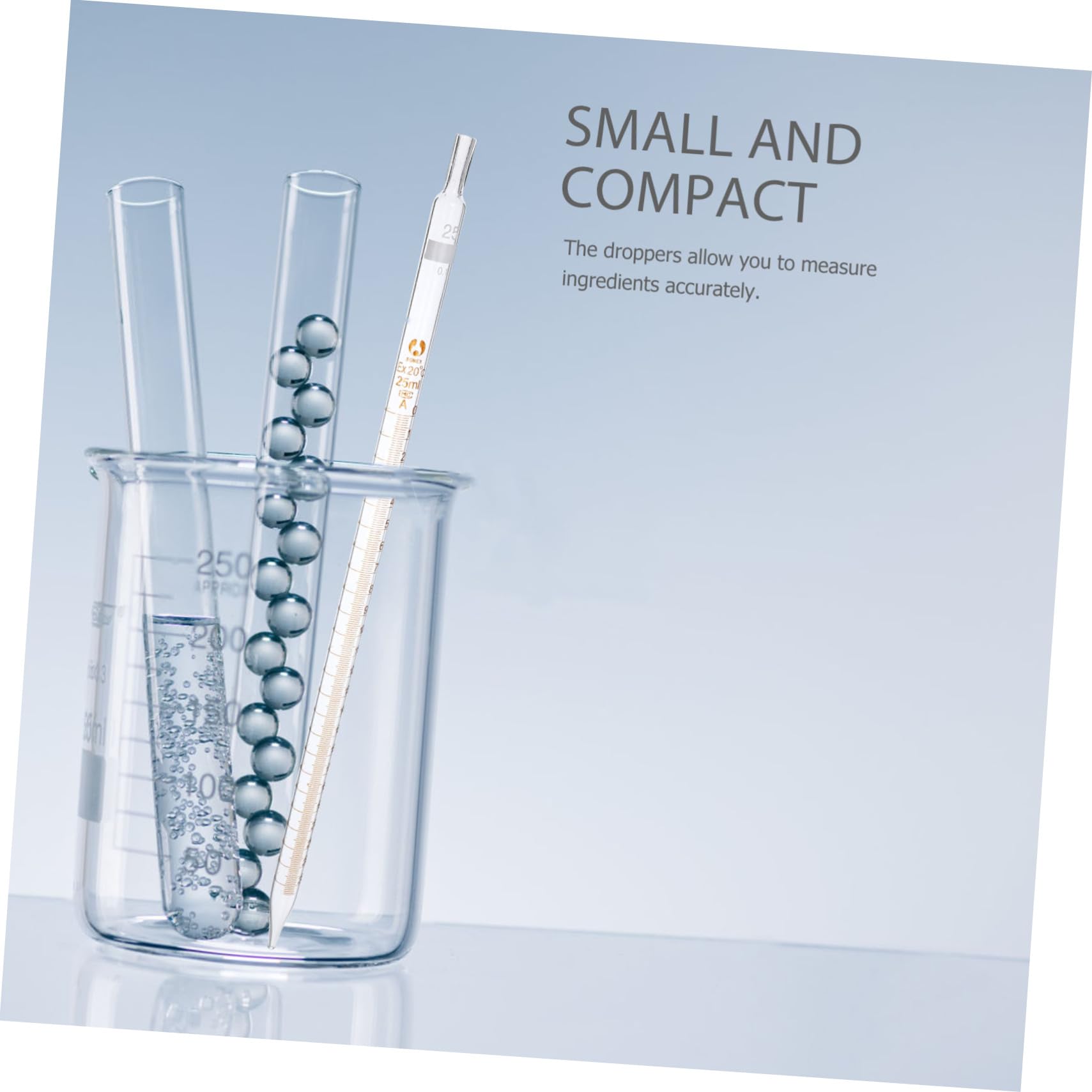 Pipetta Graduata in Vetro 25ml, 20 Pezzi, per Laboratorio | Scala, Facile da Pulire, Punta Dritta, Forniture di Laboratorio per Misurazione Precisa