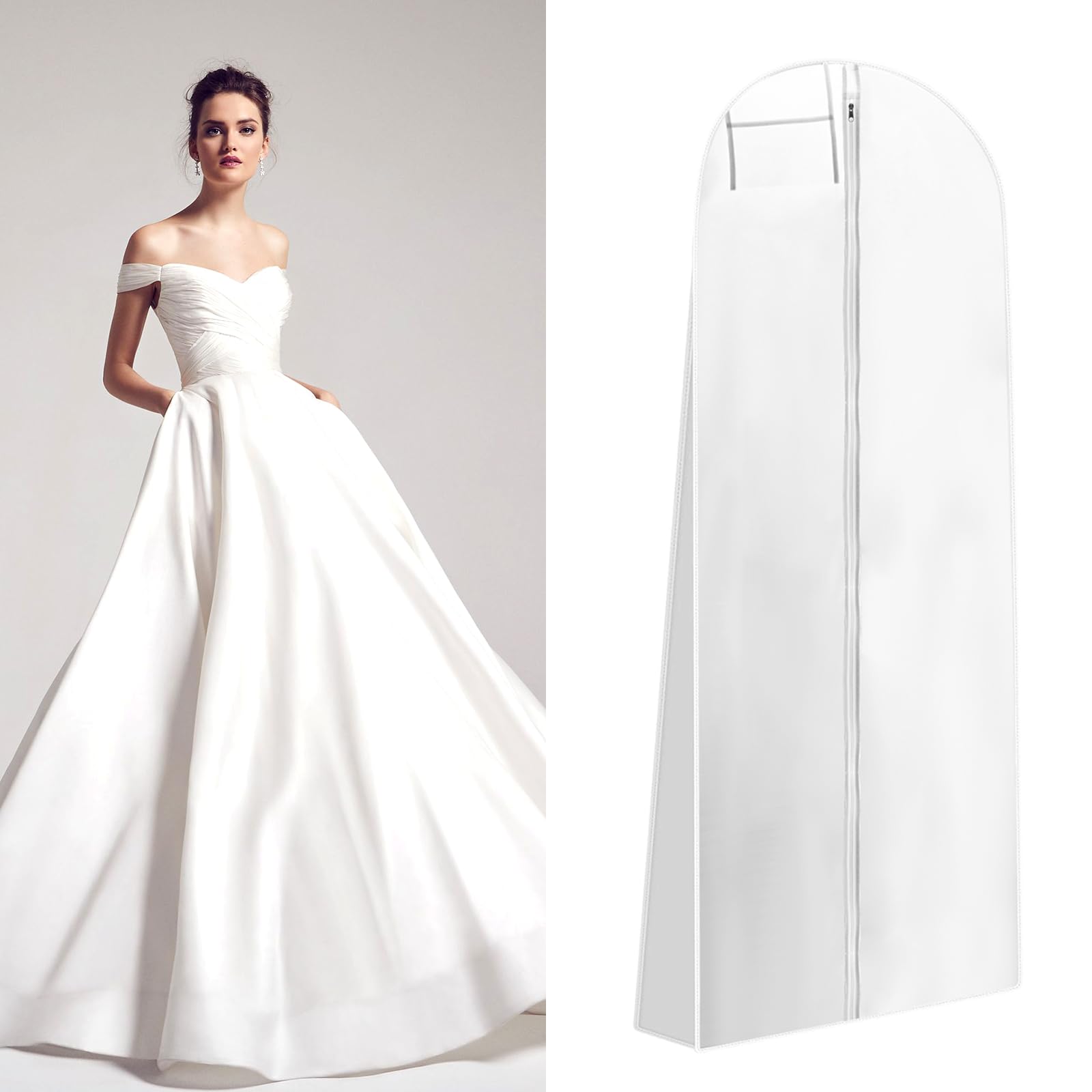 Sac De Rangement Robe De Mariée 180 Cm - Housses Anti Poussière Respirantes Pour Vêtements Longs