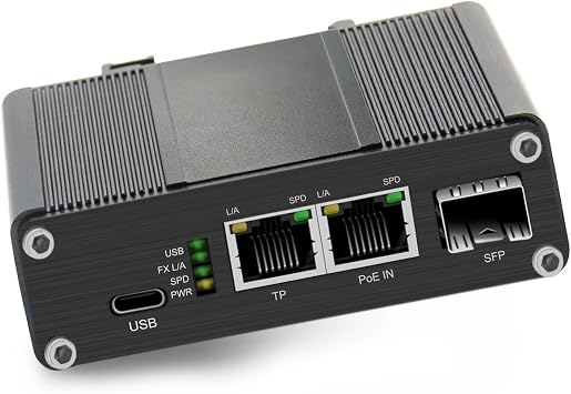 Gigabit 2-Port PD Switch with Type-C Output Up to 60W 3A Max, IEEE802.3at/bt PoE to USB3.0 5V/9V/12V/15V/20V Output, Industrial ethernet Switch with 100/1000M SFP for Laptop/Phone/IP Cameras