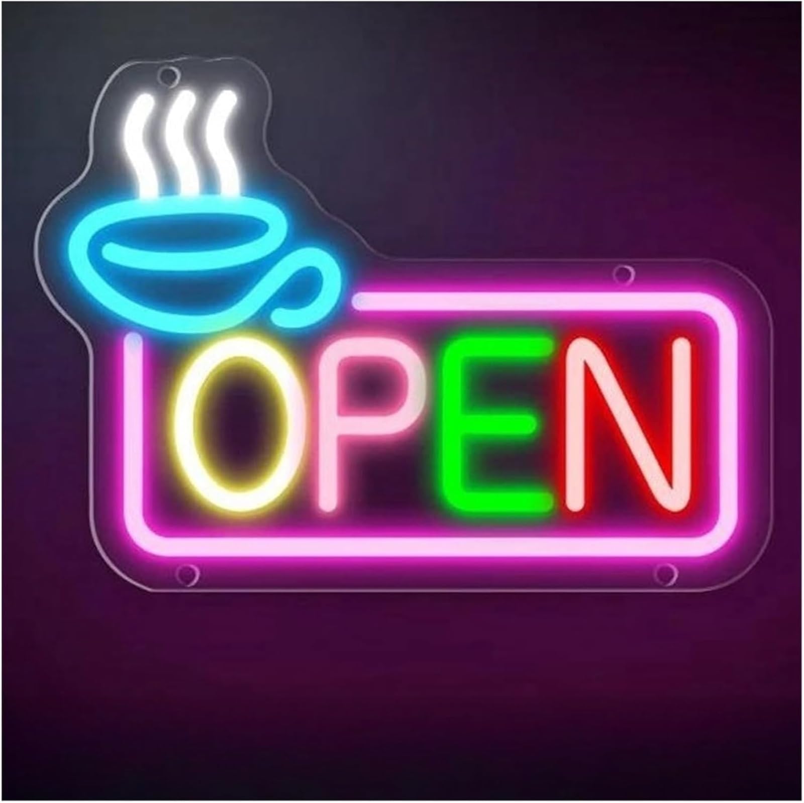 Wexxaii neon Light Sign Open for neon Signs Café for Signage LED Business Signboards for Drink Bars Cafeteria Store