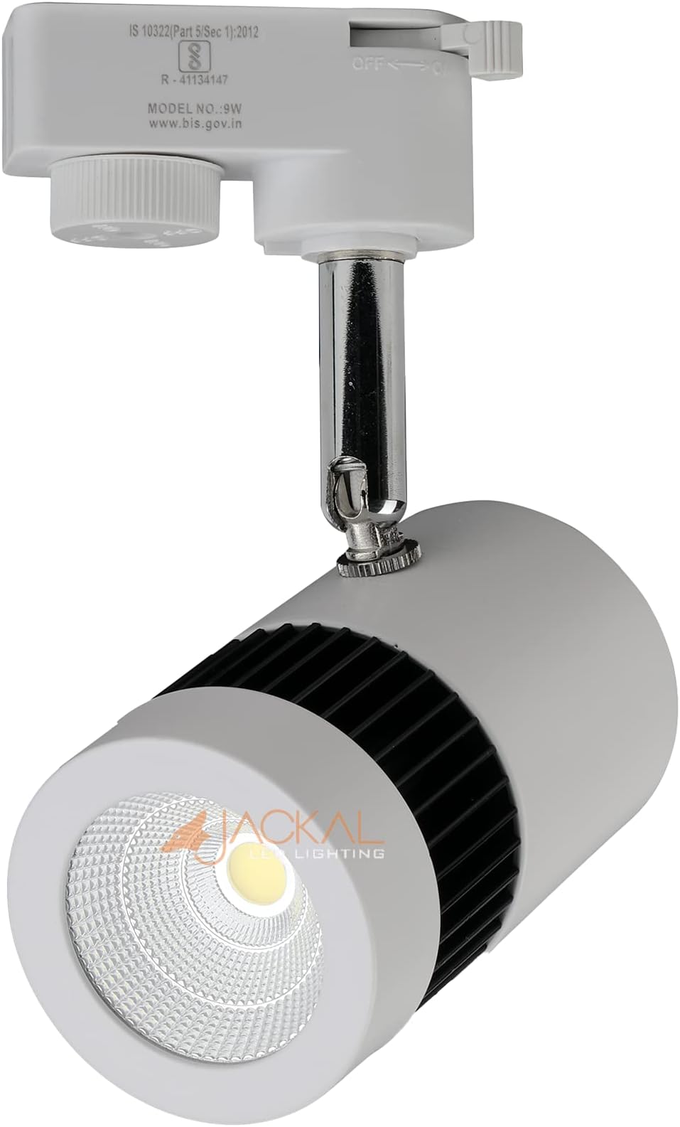 JACKAL® 9 Watt White LED Track Light/Spot Light/Focus Light/Picture Light (Pack of 1) White Body | Indoor Light with Rotatable Head | for Showrooms, Shops and Living Room - Trackway Not Included
