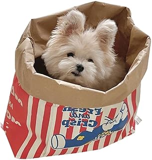 Saco de pipoca de papel marrom dobrável para cães de estimação túnel de brinquedo para animais de estimação, túnel de brinquedo de interação com animais de estimação, brinquedo portátil para animais de estimação, brinquedo de entretenimento para gatos