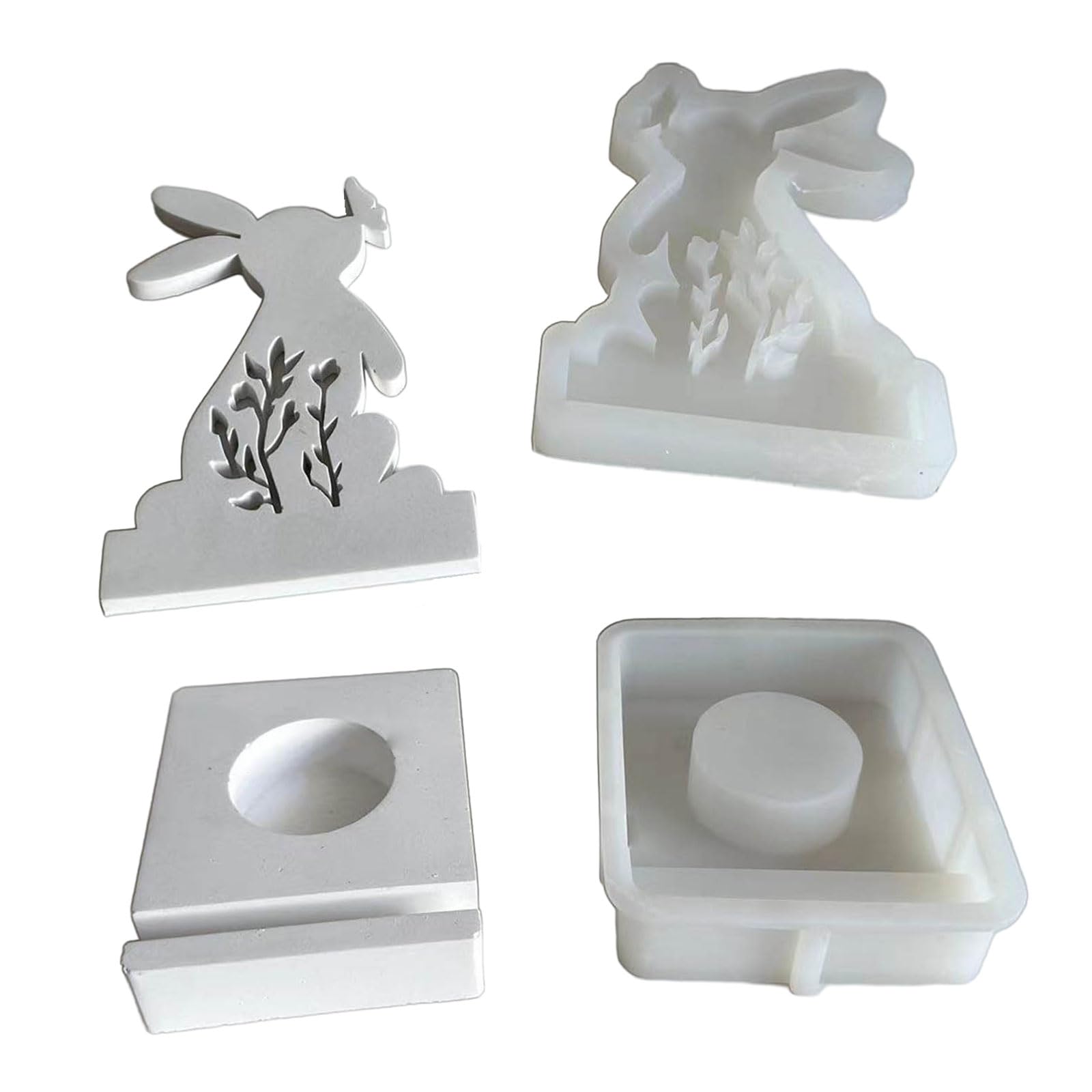 Oxxggkao 3D Holder Resin Candlestick Casting Molds Easter Silicone Mold for Home Table Decoration Candlestick Resin Molds Easter Silicone Holder