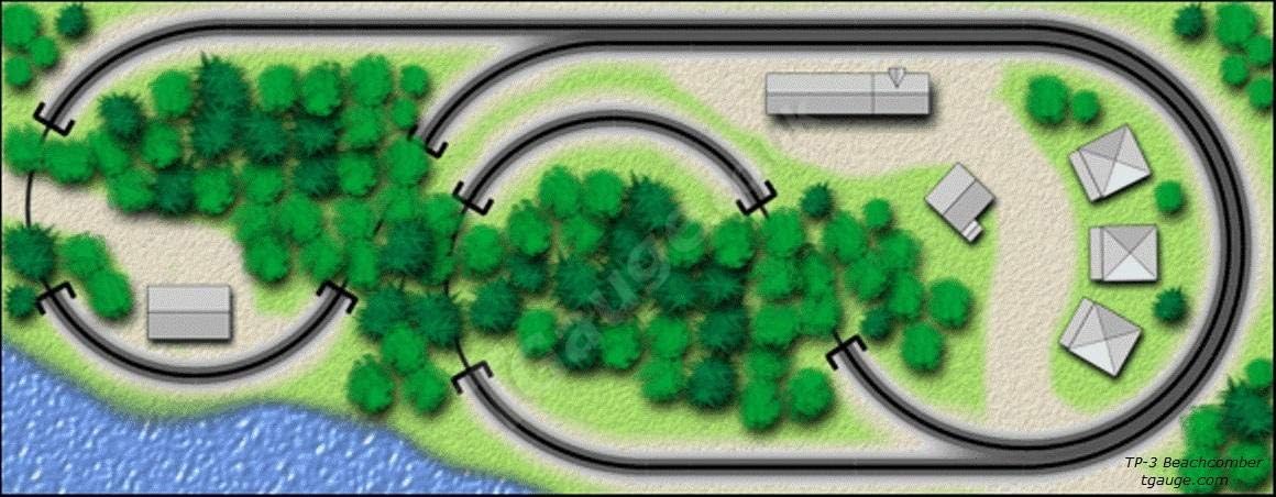 T Gauge 1:450 Scale Track Plan 3: Beachcomber Track Layout