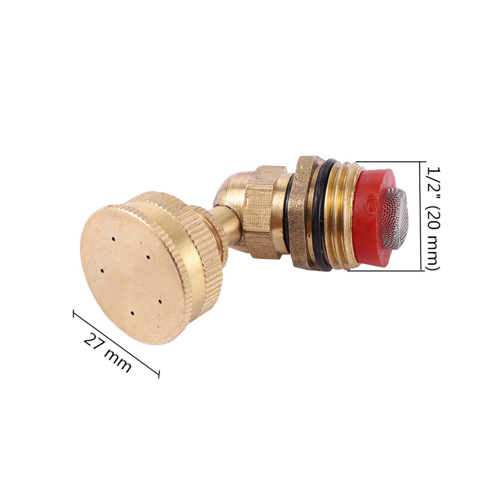 Système d'irrigation par aspersion pour jardin et pelouse, 5 trous, filetage externe 1/2 pouce, avec buse d'atomisation d'eau filtrée, pulvérisateur d'irrigation agricole pour jardin (couleur : roug