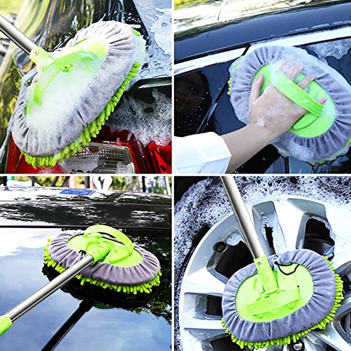 Image of Wolpin Car Duster Microfiber Flexible Duster Car Wash | Car Cleaning Accessories | Microfiber | Brushes | Dry /Wet Home, Kitchen, Office Cleaning Brush Extendable Handle