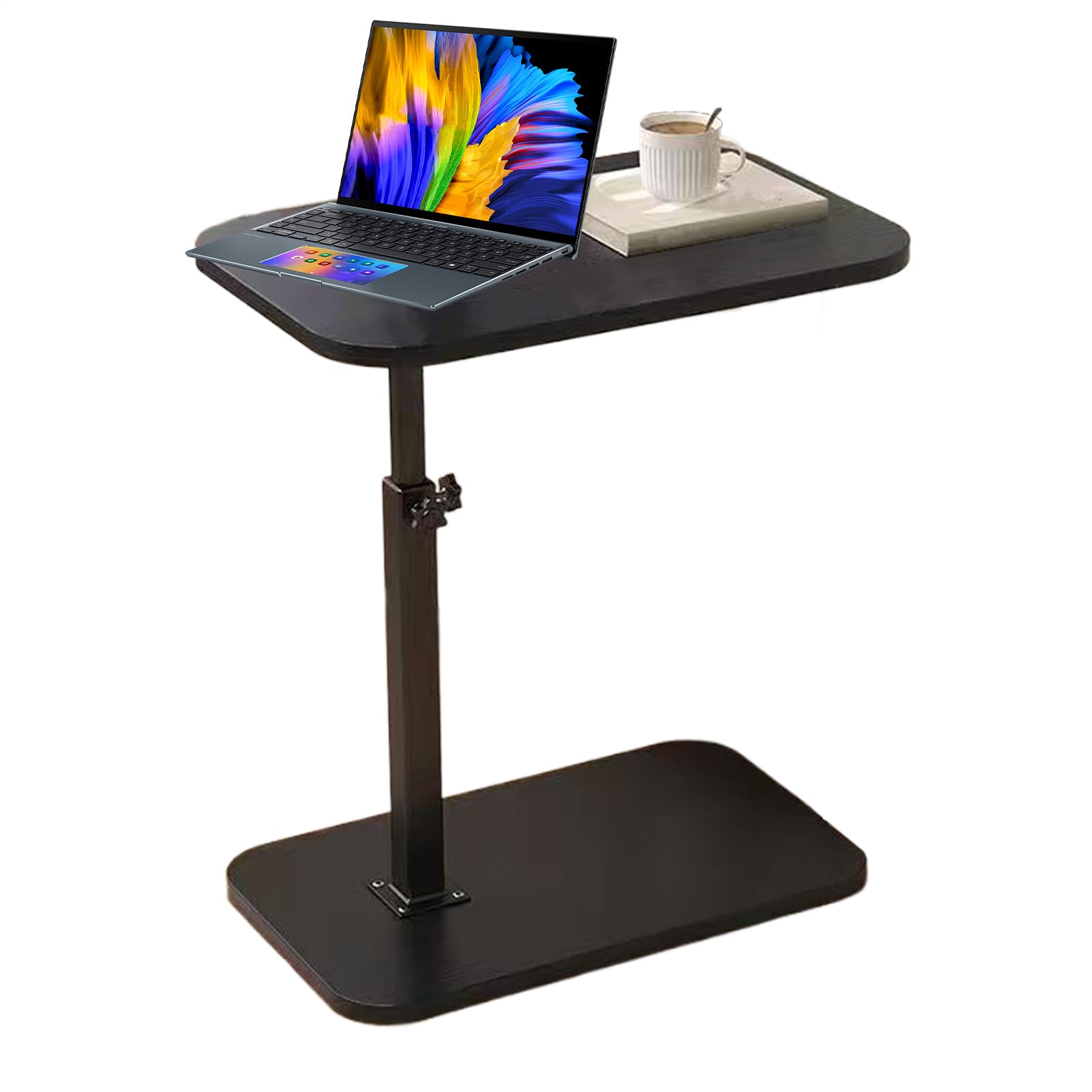 C Table, 360 Degree Rotating End Table, Wood, Metal Material, Space-Saving Small Couch Tables for Living Room, Bedroom, and Study with Versatile Functionality and Modern Design, 15.75x11.81 inches
