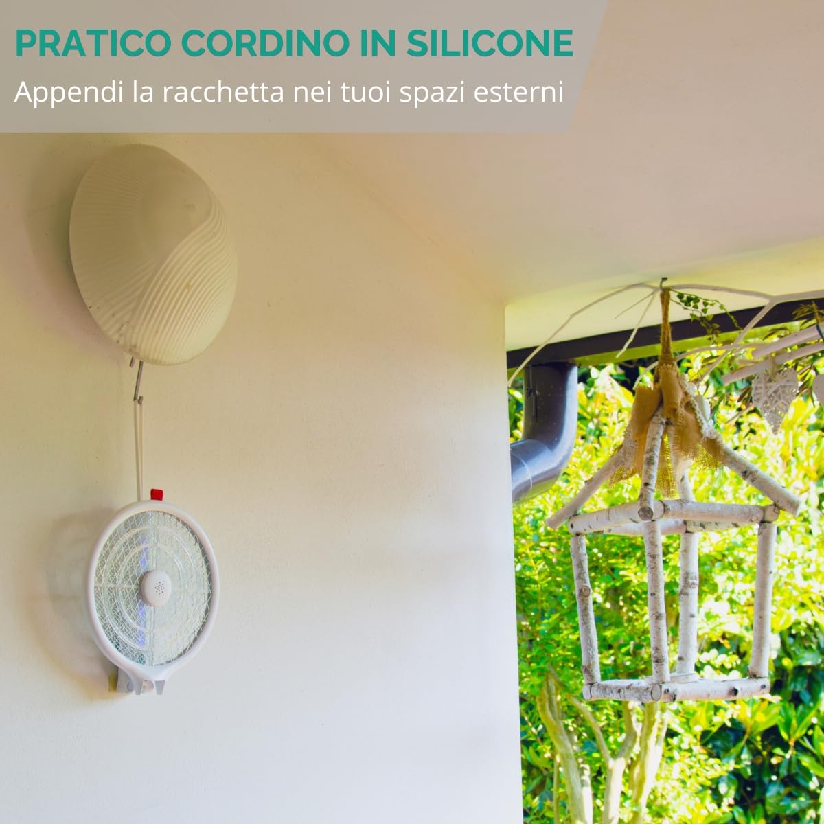 Daewoo Racchetta Antizanzare Elettrica Pieghevole Ricaricabile USB – Leggera e Potente con Display LCD – Colore Bianco – Ideale per Casa, Giardino e Campeggio