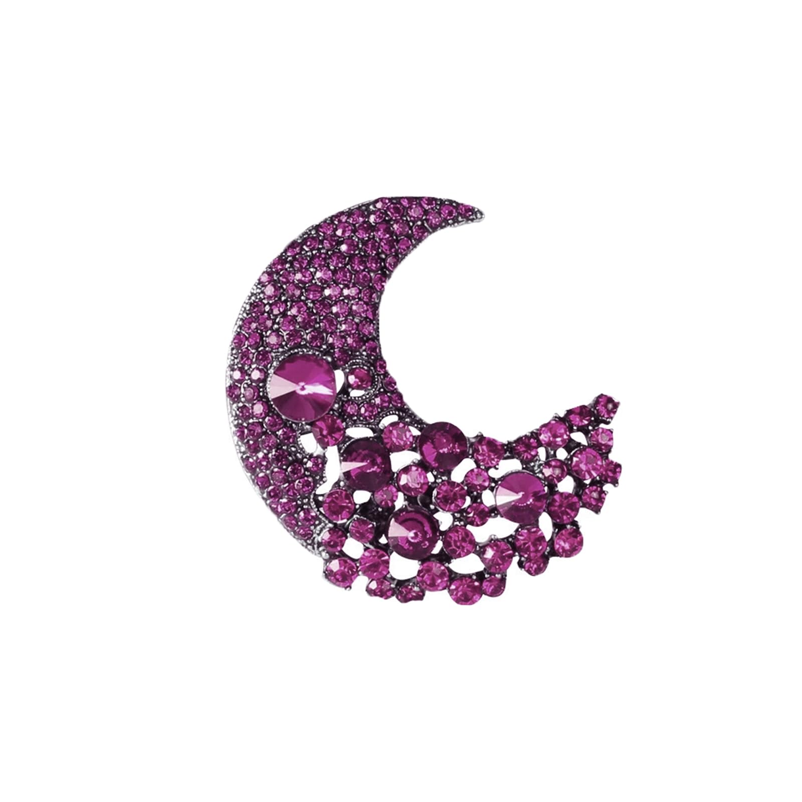 Rhinestone Moon/Sun Brooch Pin for Women Crystal Celestial Brooches Elegant Dress Suit Accessories Sun/Moon Lapel Pins Jewelry