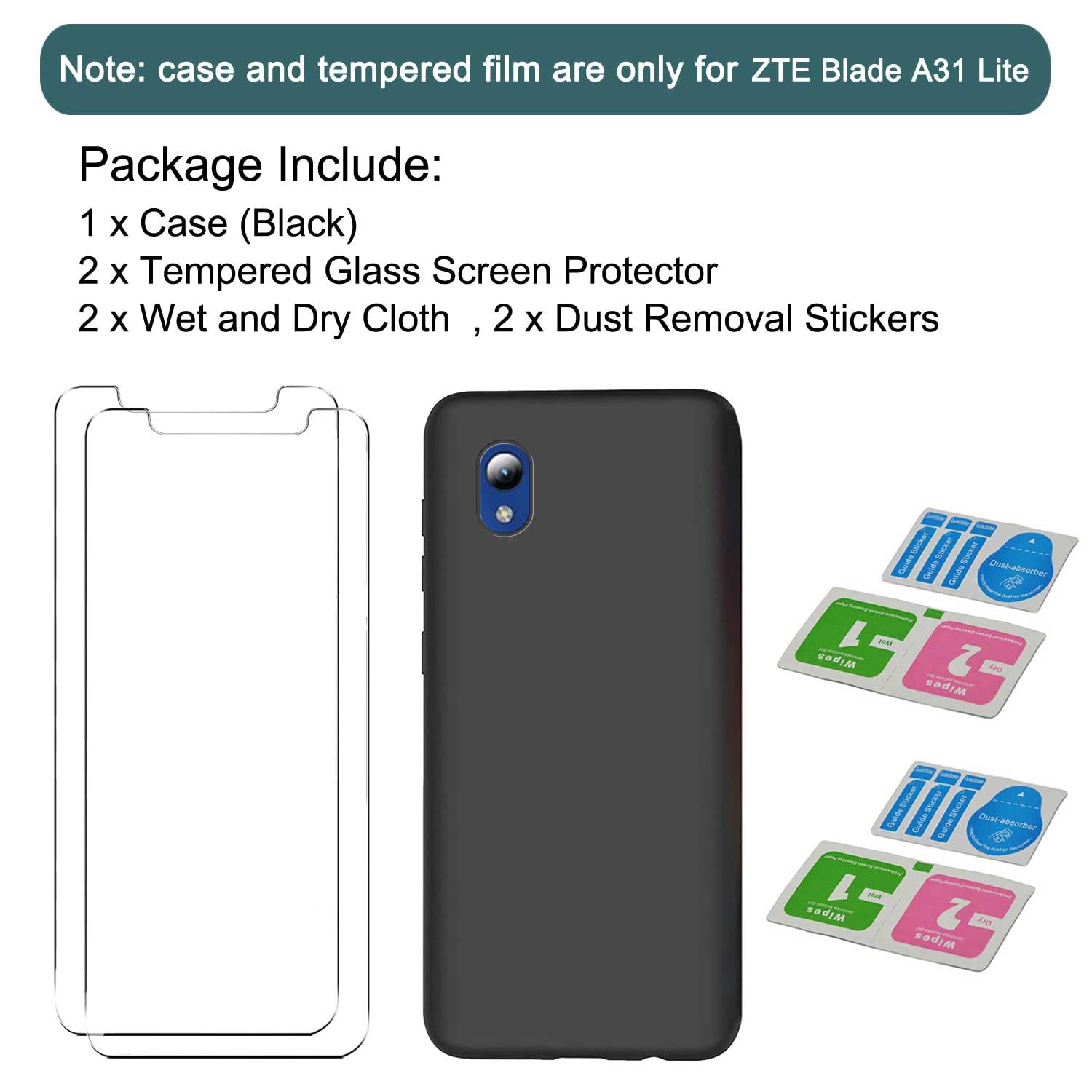 CXKJ Custodia per ZTE Blade A31 Lite (5.0 Pollice) Cover Trasparente, Silicone Case Crystal Ultra Thin Morbido TPU Bumper Anti Scivolo Protettiva Case Cover per ZTE Blade A31 Lite - CX28