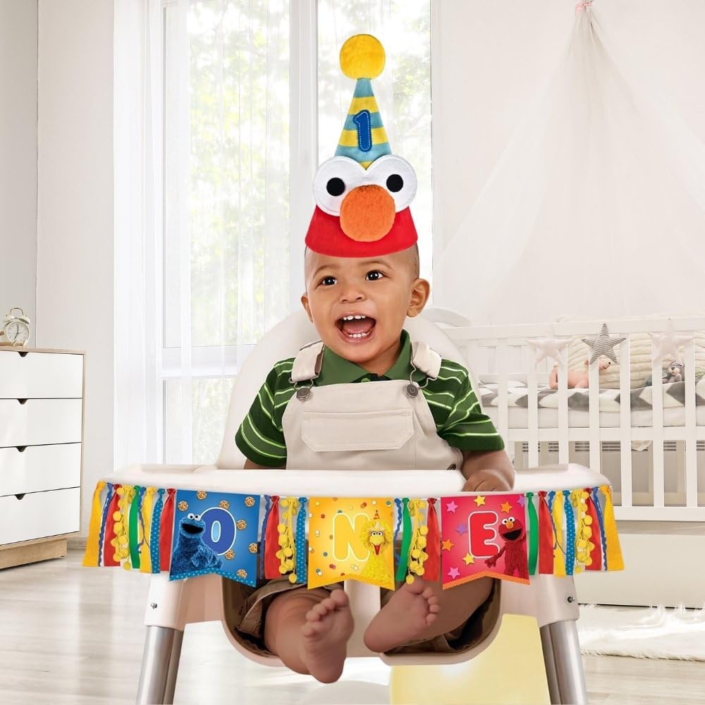 amscan 2528252 Everyday Sesame Street Deluxe Cone Hat - 17,8 x 12,7 cm | Multicolore | 1 Pz