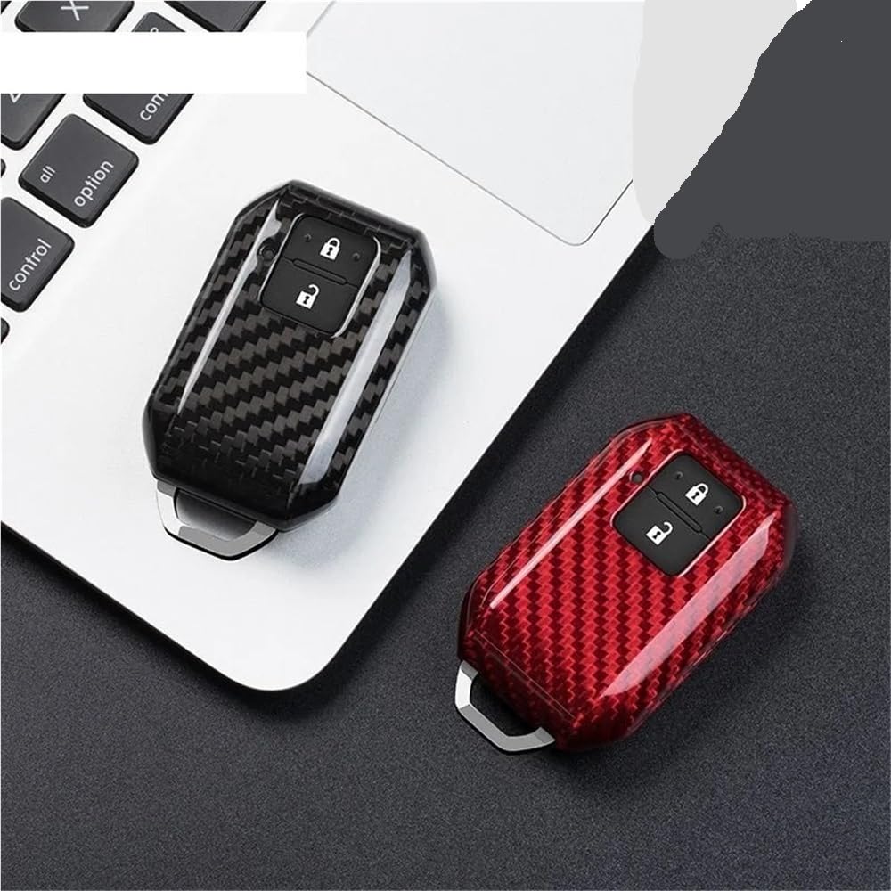 para Llave de Coche Funda de Fibra de Carbono para Llave de Coche, Funda para Llave, Funda para Suzuki para Swift 2017 2019 2020 Wagon R, protección sin Llave Monopoly(Silver Black 01)