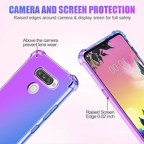Miniatura 2 de Funda para LG K50para LG Q60 Linda Caso, Gradient Slim Anti Scratch Soft Clear TPU Funda Funda a prueba de golpes para LG K50 (púrpuraazul)