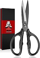 SHANZU 8.4" Titanium Heavy Duty Kitchen Scissors - Japanese 5Cr15MoV Stainless Steel Detachable Shears for Meat, Herbs, Poultry - Dishwasher Safe, Black