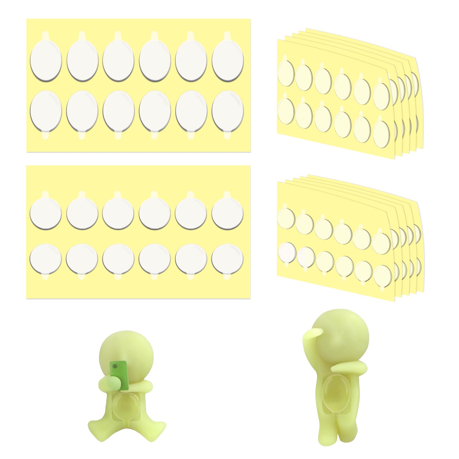 Adhesive Tape for Smiski Hipper - 120PCS Custom Fit Glowing Figures Adhesive Pads 2 Shape Double Sided Sticky Dots, Removable Blind Box Figures Sticky Putty Replacement