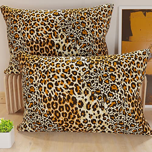 Federe, Federe Cuscini in Stampa Digitale, Je T'Aime, MS1001 2X Federe 52x82 cm, Animalier Orange, 82 x 52 cm (Pack of 1)