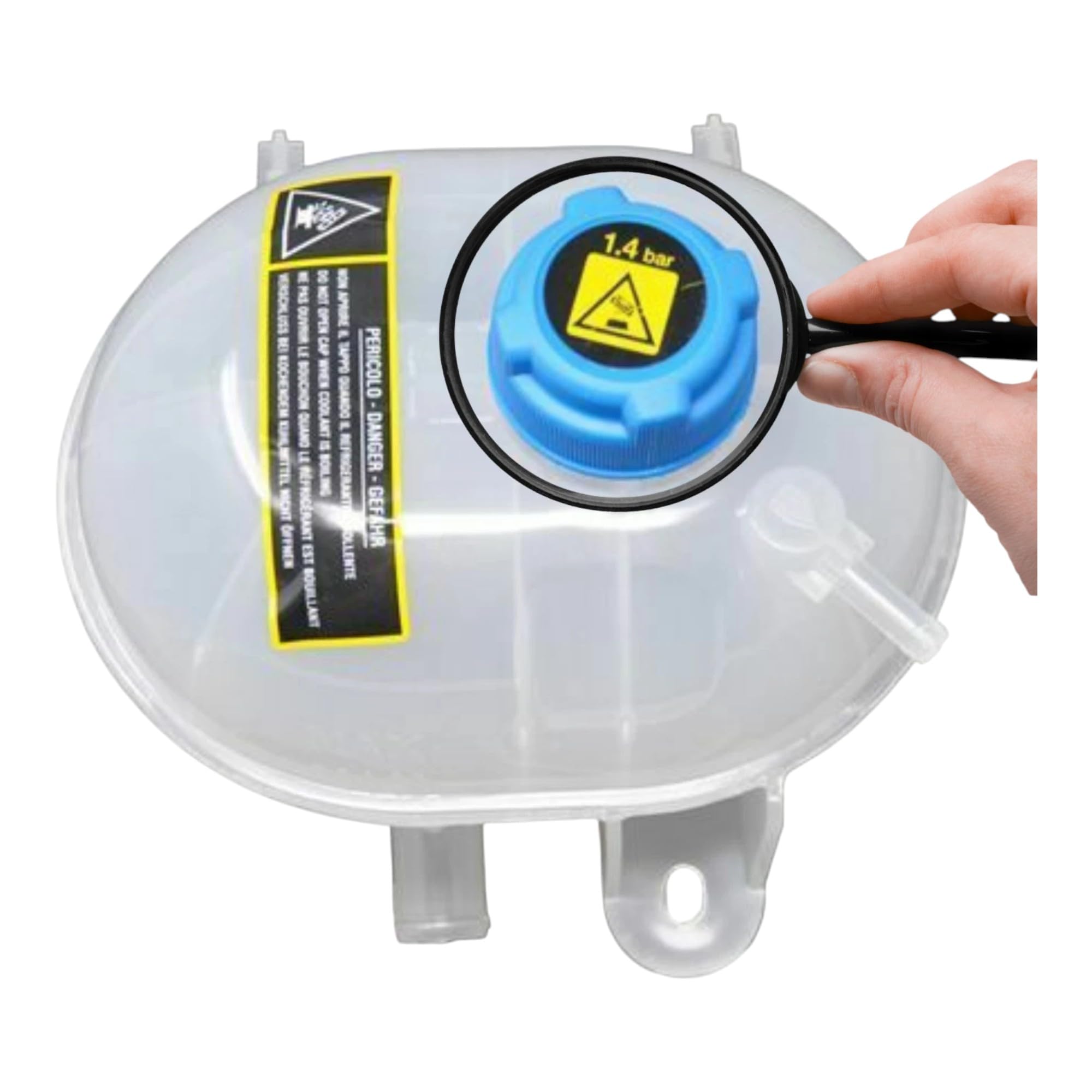 Vaschetta Acqua Serbatoio Radiatore completa di TAPPO compatibile con 500 500c Panda e Ypsilon/Rif. Originale: 46836856 51956876 - Compatibile, Non originale