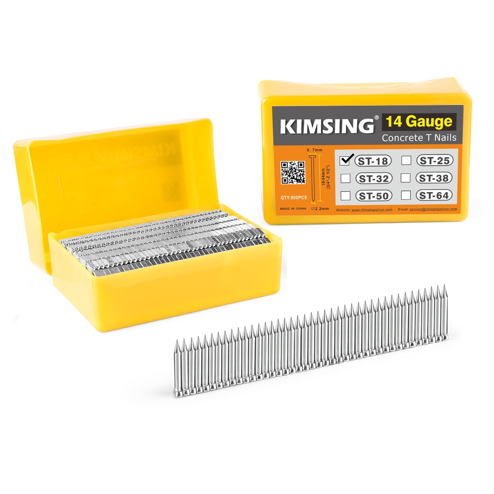 14 Gauge 3/4-Inch (18mm) Concrete Nails 800PCS/Box T Nails for Truss Building, Construction Framing and Concrete Nailing