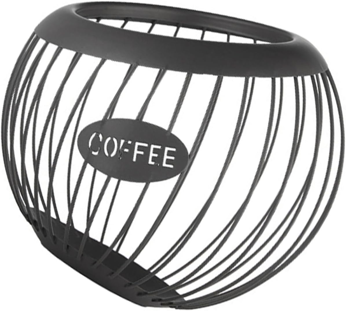 STOBAZA Iron Coffee Storage Basket Organizer Made of Sturdy Black Iron with Practical Capacity, Unique Coffee-themed Decor Suitable for Offices and Cafes
