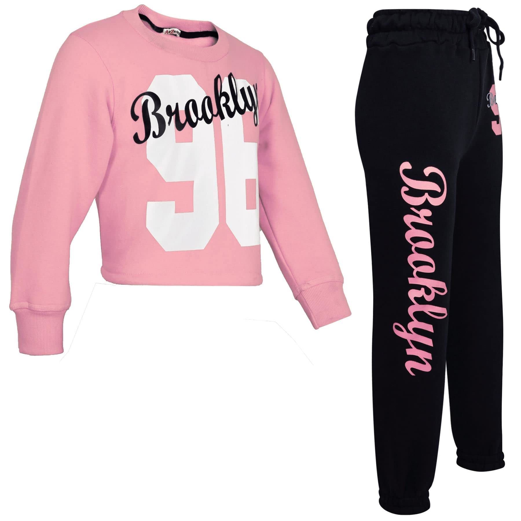 A2Z 4 Kids Ragazzo Sudore Abito Tracksuit Crop Top Felpa Sudore Pantaloni 2 Pezzo Lounge Abito Impostato per Bambini Top Bottom Loungewear Regali per Bambini Unisex Età 2-13 Anni