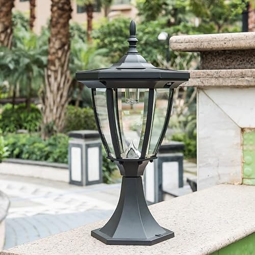Miniatura 3 de Luces de poste al aire libre, luz solar de columna de estilo europeo, luz de poste de puerta de villa impermeable para exteriores, luz de pared LED