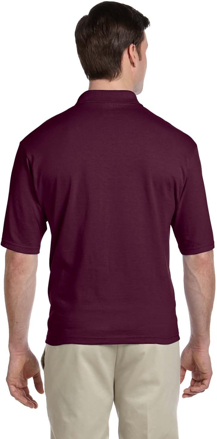 Jerzees 5.6 Oz, 50/50 Jersey Pocket Polo With SpotShield, Medium, Maroon - Image 6
