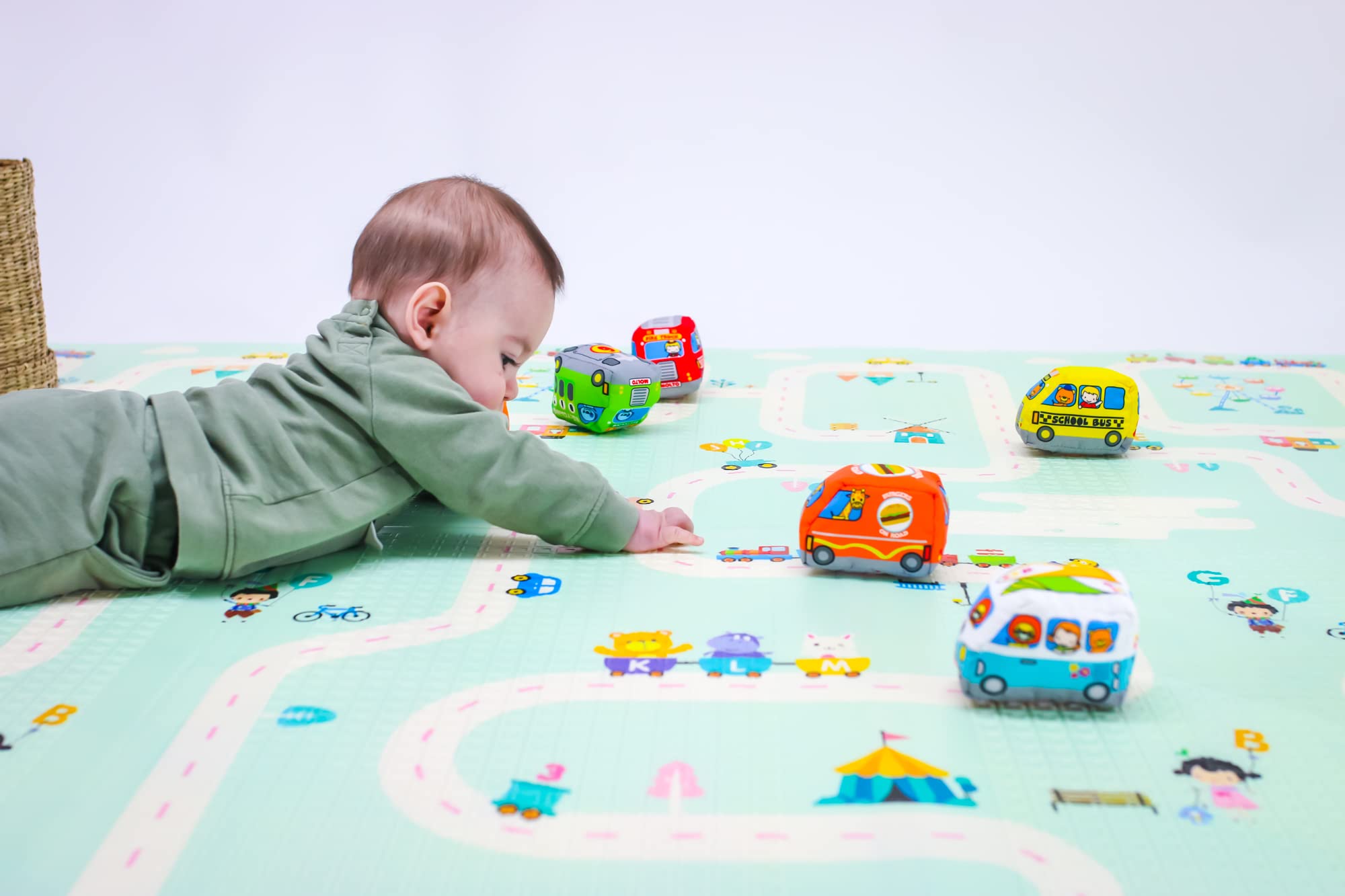 Spielmatte für Babys, faltbar, rutschfest, extra groß, wendbar, wasserdicht, tragbar, doppelseitig.