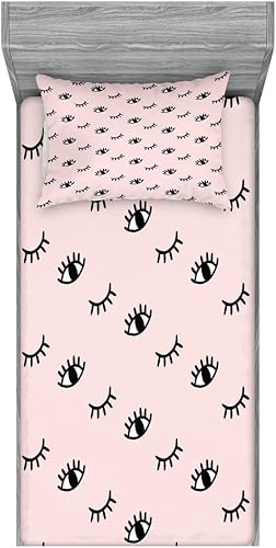 Miniatura 323 de Ambesonne - Juego de sábanas bajeras y fundas de almohada, diseño clásico botánico, plantas de jardín vintage, juego de 3 piezas con estampado