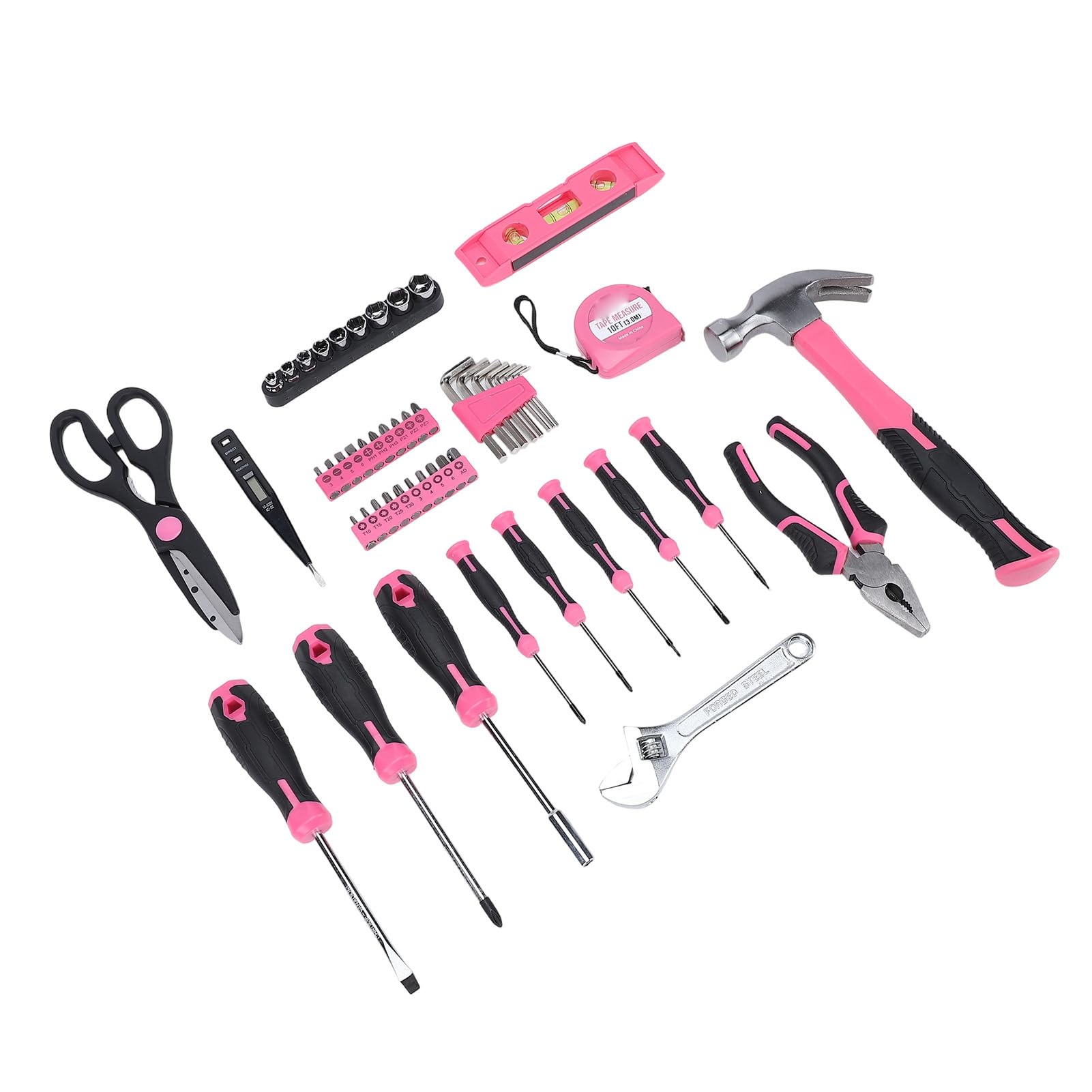 Bewinner Set di Utensili Manuali per la Casa Kit di Strumenti di Riparazione Domestica da 96 Pezzi con Tester di Tensione Digitale, Martello, Cacciaviti, Chiavi Inglesi, Pinze, Forbici, Metro a