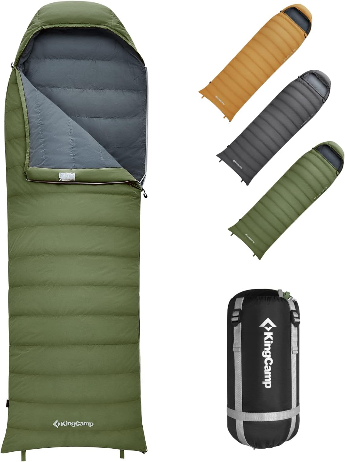 KingCampDown Sleeping Bag 650 Fill Power Ultralight Compact Portable Sleeping Bags for Adults Cold Weather 3 Season Backpacking Sleeping Bag for Camping Hiking Traveling with Compression Sack