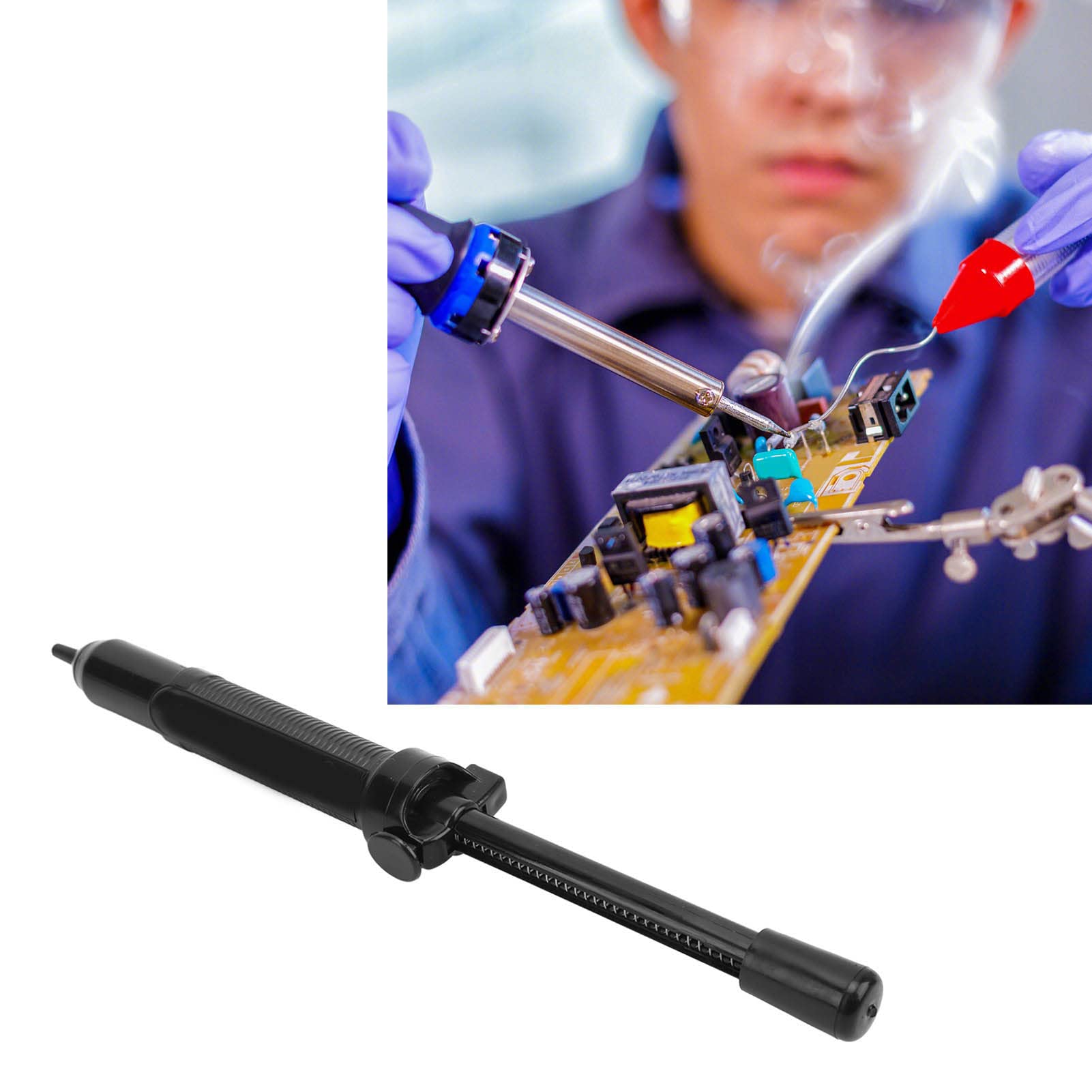 Desoldering Pump, Manual Operation Soldering Piston Strong Suction for Electronic Soldering