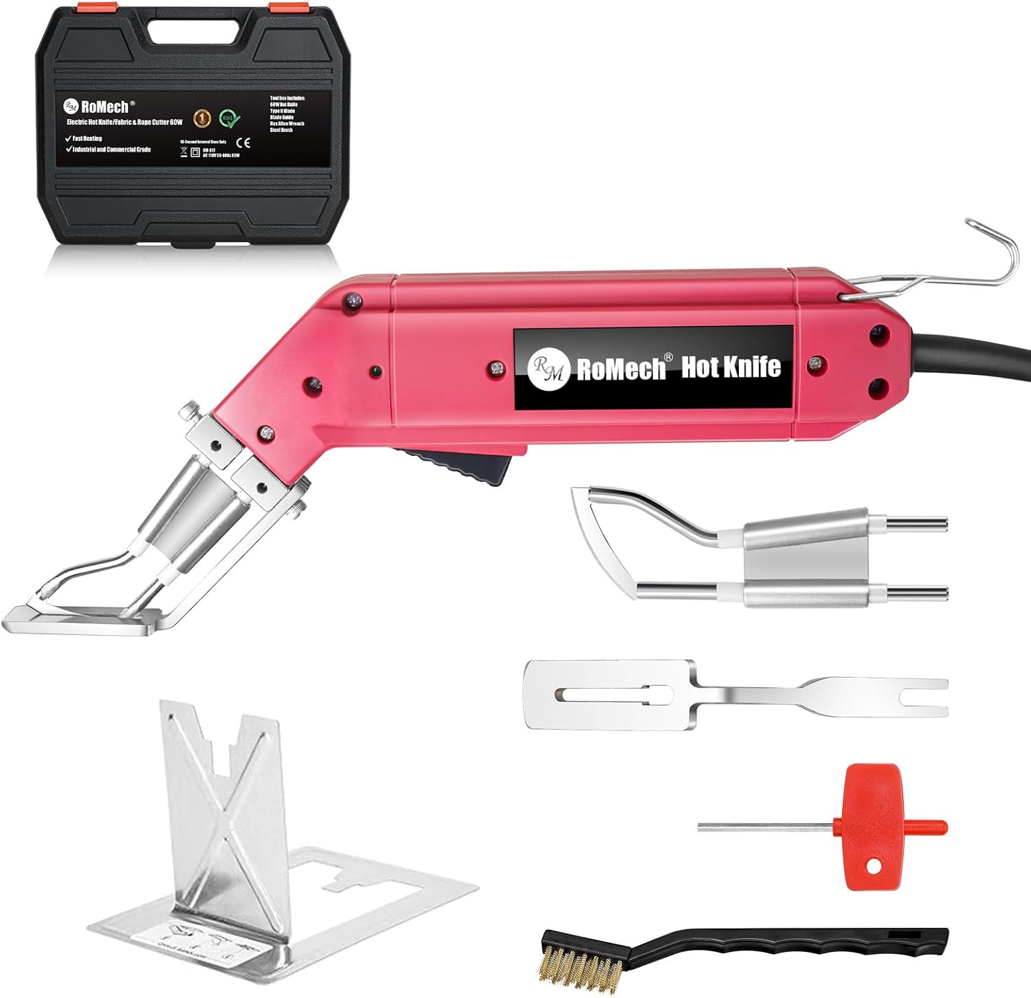 ROMECH 60W Fabric Cutter Rope Cutter, Pro Electric Hot Knife Heat ...