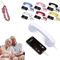 Vista 12 de Auricular retro para teléfono, receptor de teléfono celular de mano con micrófono y altavoz, sin demora, receptor de mango fijo estilo teléfono Negro