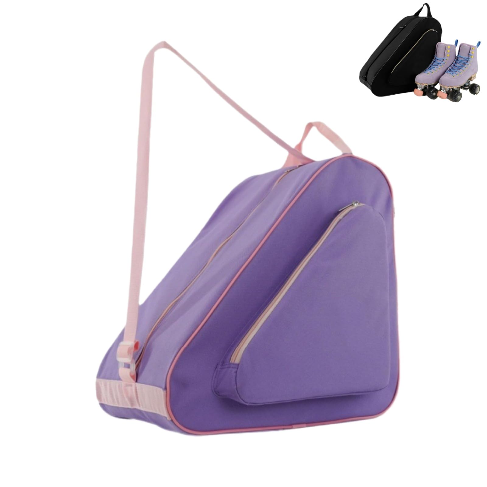 Bolsa para Patines con Correa Ajustable, Mochila para Patines de Hielo, Porta Patines de Ruedas
