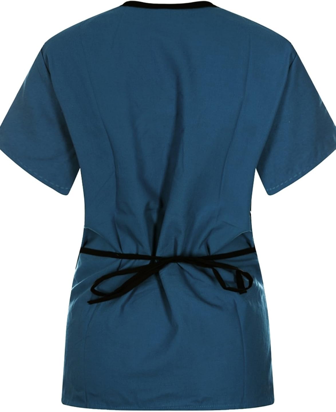 MedPro Women's Contrast Trimmed Solid Medical Scrub Set Mock Wrap Top and Cargo Pants