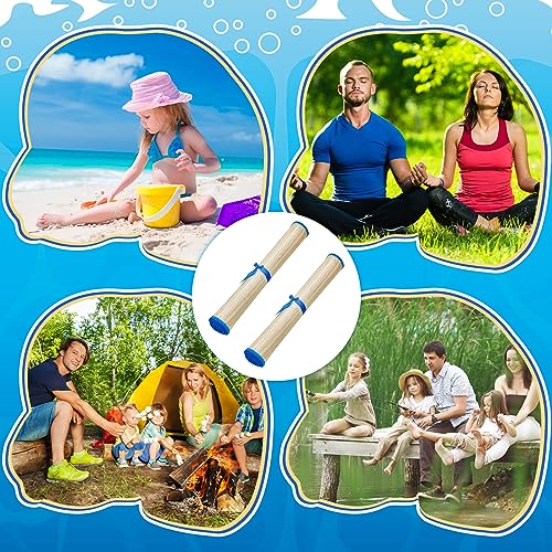 Qunclay 4 Packs Straw Beach Mat Waterproof Non Slip Straw Mat Foldable Lightweight Picnic Mat with Trim for Camping Sunbathing Picnic Floor Yoga (Blue,60 x 33 Inch)